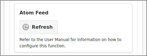 Admin Web App: Options - Advanced - Atom Feed
